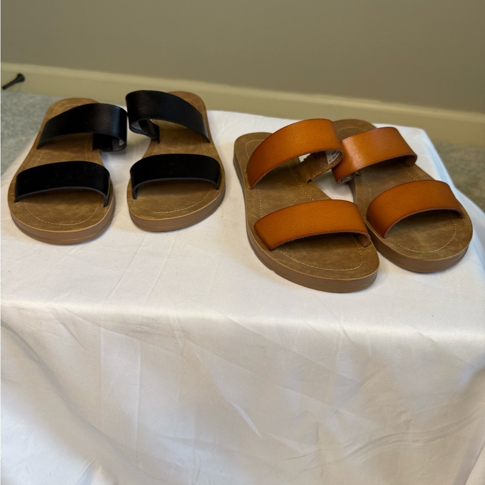 Xappeal Black and Tan Women's Sandals